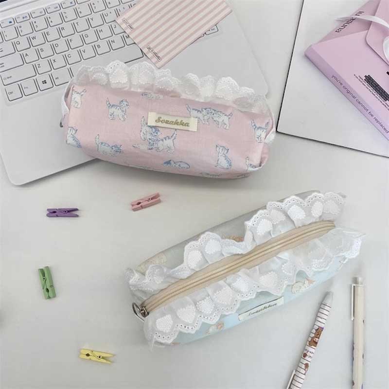 フリルパステルパターンペンケース