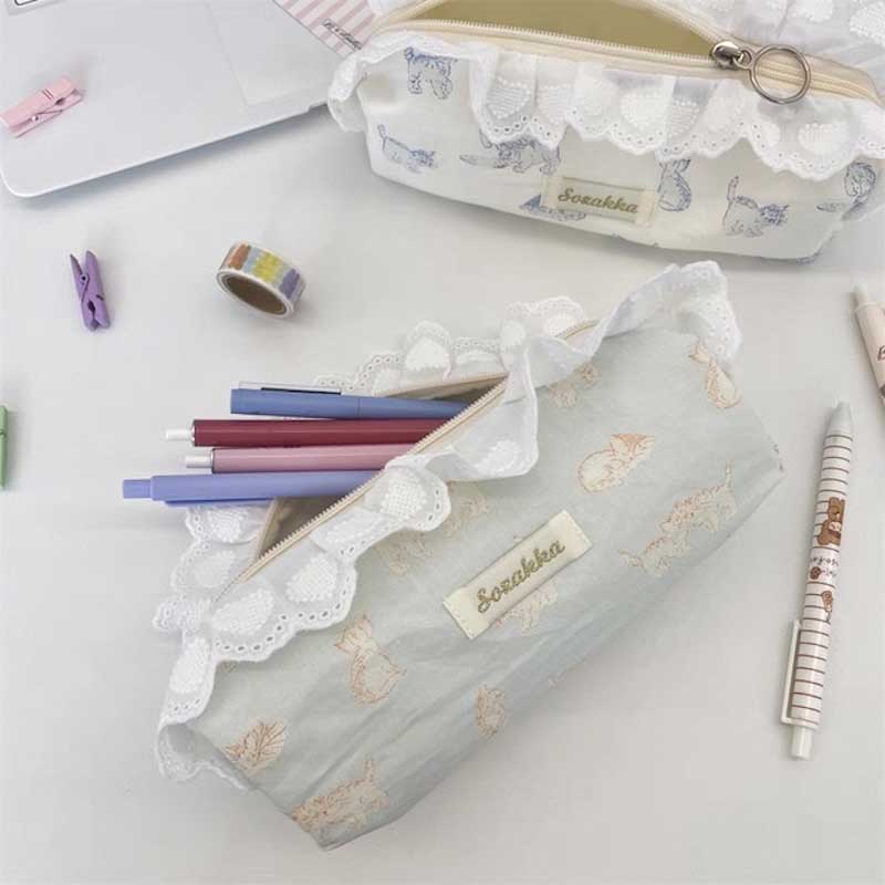 フリルパステルパターンペンケース