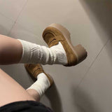 スウェードハイヒールローファー