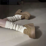 スウェードハイヒールローファー