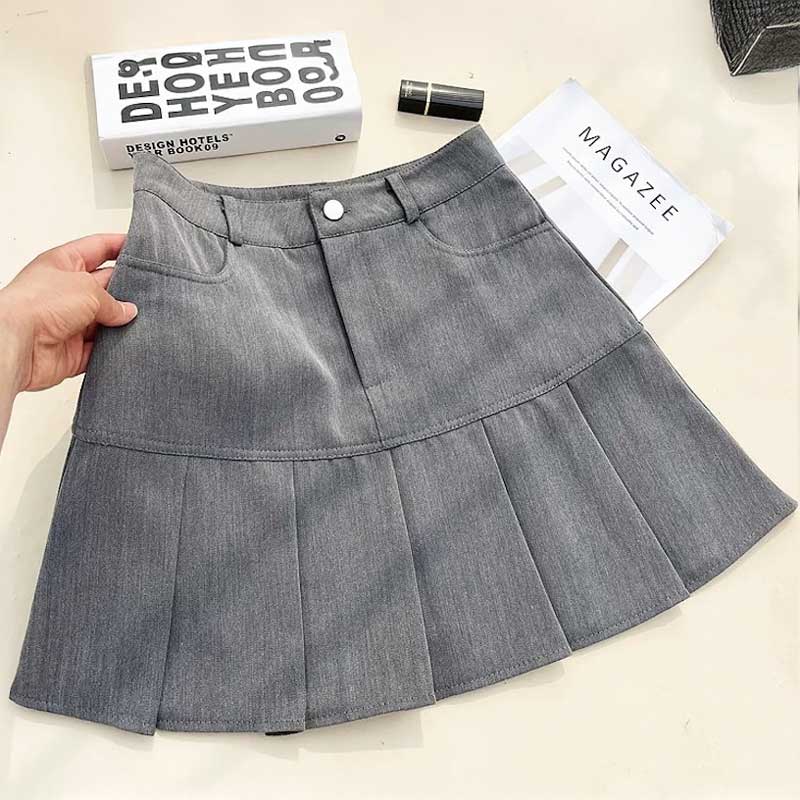 ベーシックカラープリーツスカート