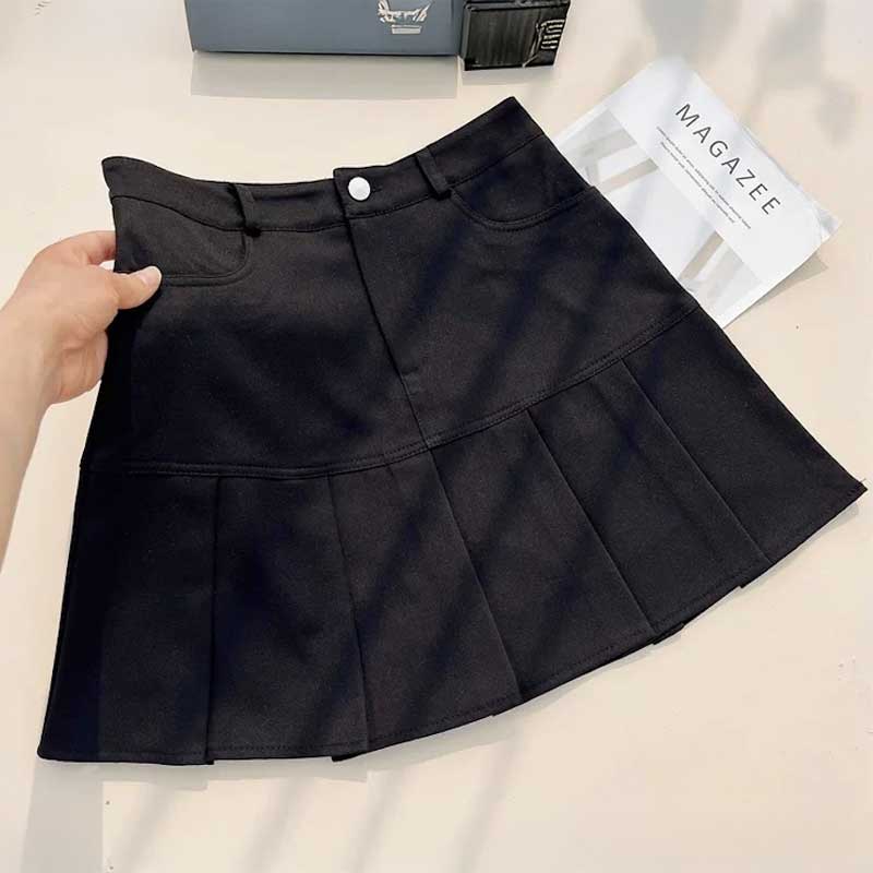 ベーシックカラープリーツスカート