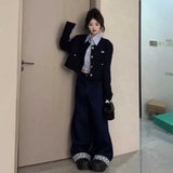 ネイビーツイードボタンジャケット