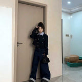 ネイビーツイードボタンジャケット