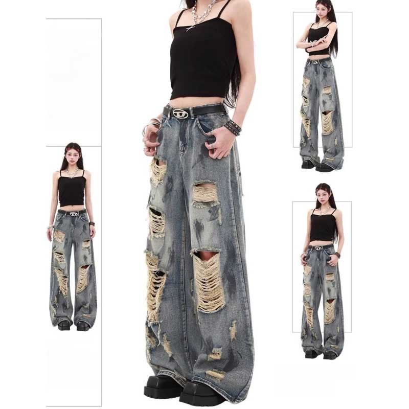 ダメージヴィンテージワイドデニム