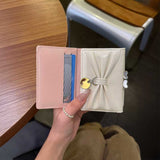 リボンアクセントチャームがま口財布