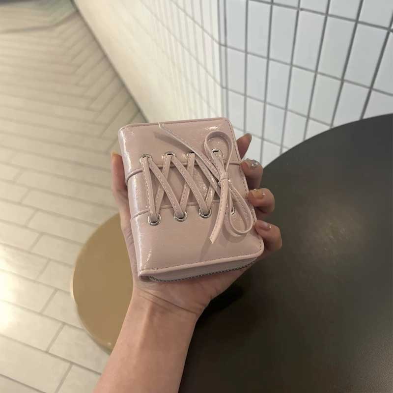 レースアップリボン財布