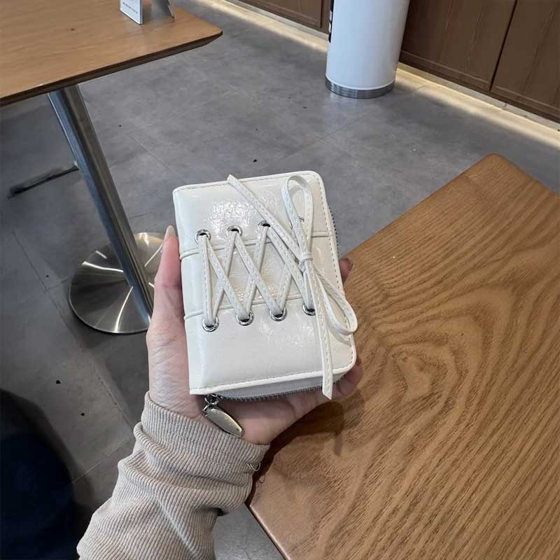 レースアップリボン財布