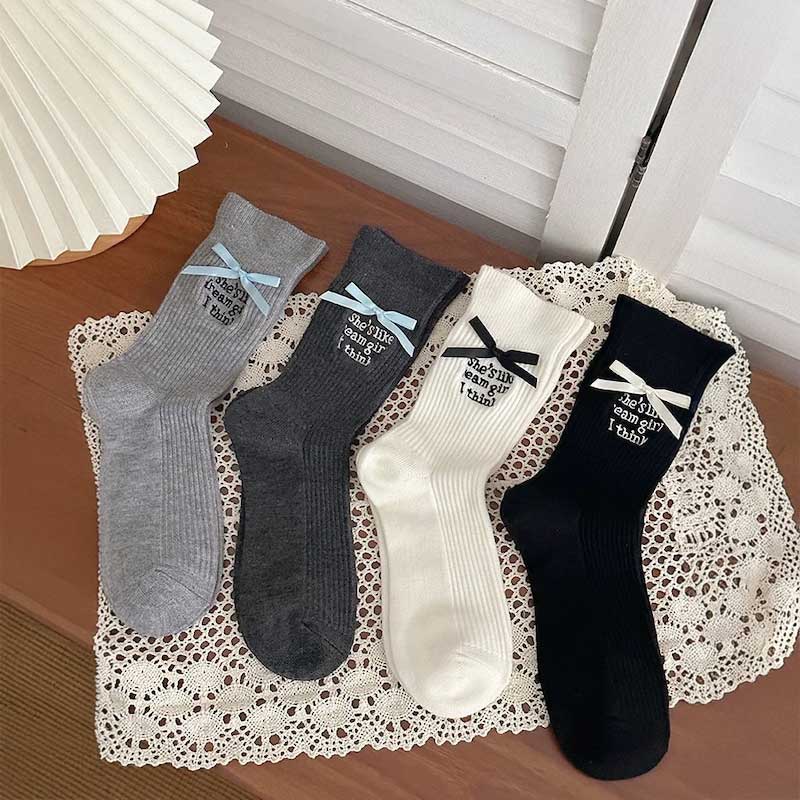 メッセージロゴリボンソックス4点SET