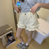 ダブルフリルショートデニム
