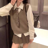 ブラウンチェック制服コーデ4点SET