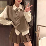 ブラウンチェック制服コーデ4点SET