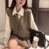 ブラウンチェック制服コーデ4点SET