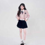 韓国風ピンクグレー制服コーデ5点SET