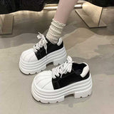 超厚底ステッチレザースニーカー
