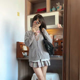 ピンクチェック私立制服コーデ4点SET