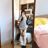 ピンクチェック私立制服コーデ4点SET