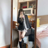 ピンクチェック私立制服コーデ4点SET