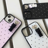 ミニキャット付きドットiPhoneケース