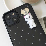 ミニキャット付きドットiPhoneケース