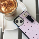 ミニキャット付きドットiPhoneケース