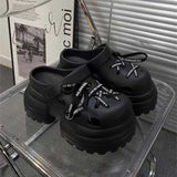超厚底ドローコードクロッグサンダル