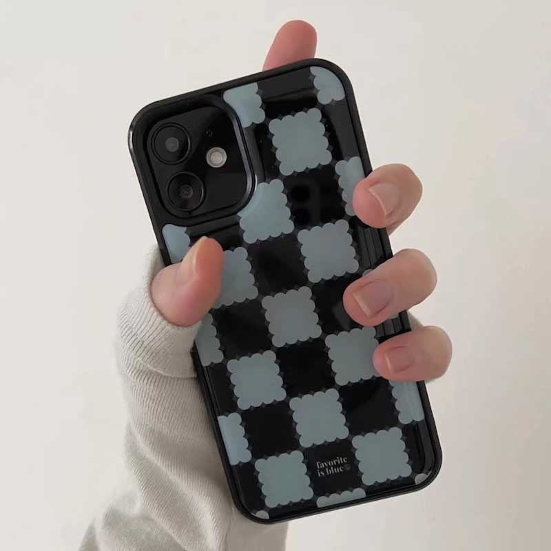ブルータイルチェッカーiPhoneケース