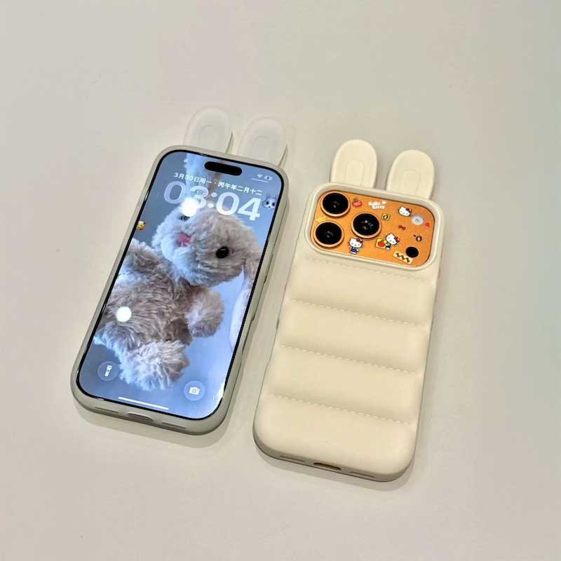 うさ耳ダウンジャケットiPhoneケース