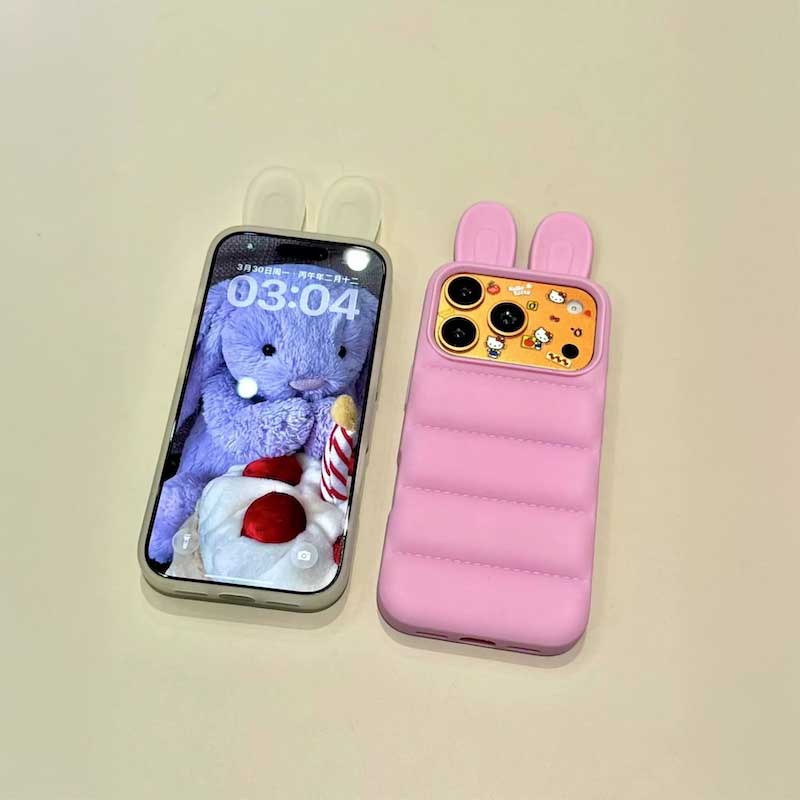 うさ耳ダウンジャケットiPhoneケース
