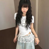 サイドギャザーピクセルアゲハTシャツ