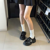 厚底バタフライバックルローファー