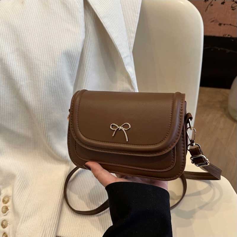 リボンモチーフミニレザーショルダーバッグ