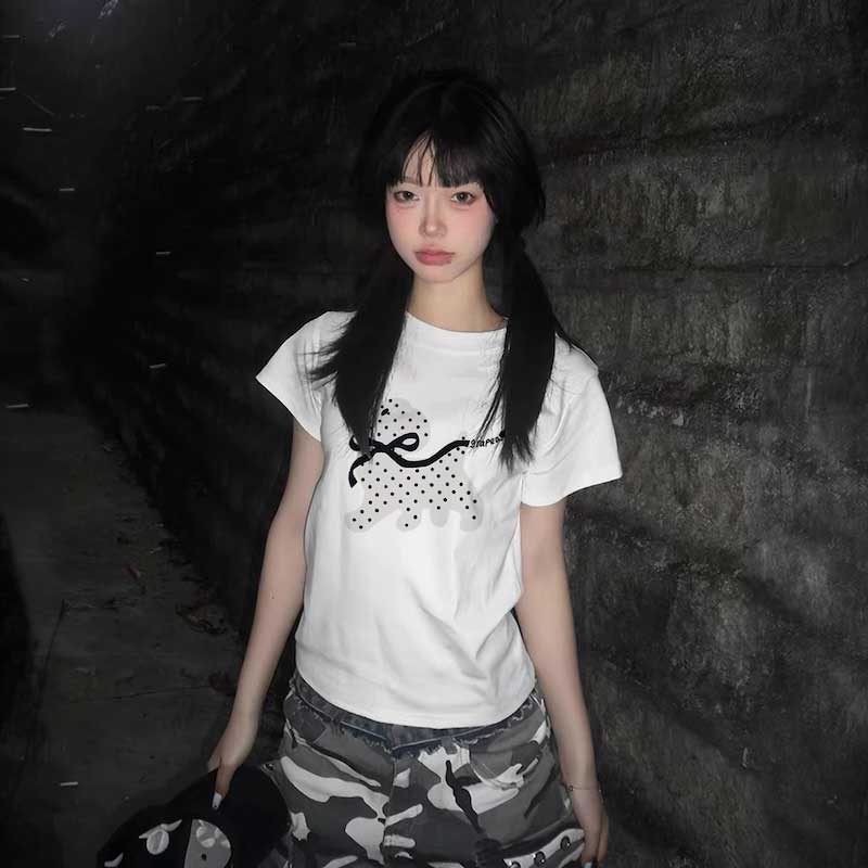 ドットリボンドッグTシャツ