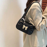 メタリックリボンハンドバッグ