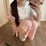 フレンチピンクリボンTシャツ