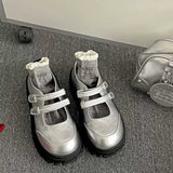 厚底ダブルベルトスポーティーバレエスニーカー