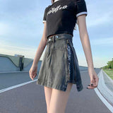 サイドスリットロゴデニムスカート
