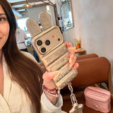 うさ耳シャイニーダウンジャケットiPhoneケース