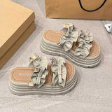 厚底ダブルフリルベルトサンダル