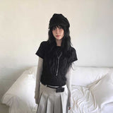 ライトスムースワイドネックロンT