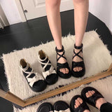 厚底リボンストラップサンダル