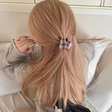 4typeミントチェックヘアクリップ