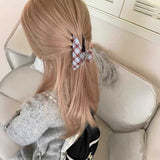 4typeミントチェックヘアクリップ