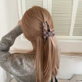 4typeミントチェックヘアクリップ