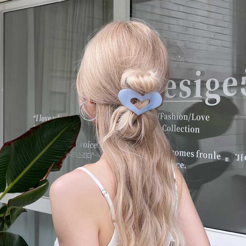 フラットハートヘアクリップ
