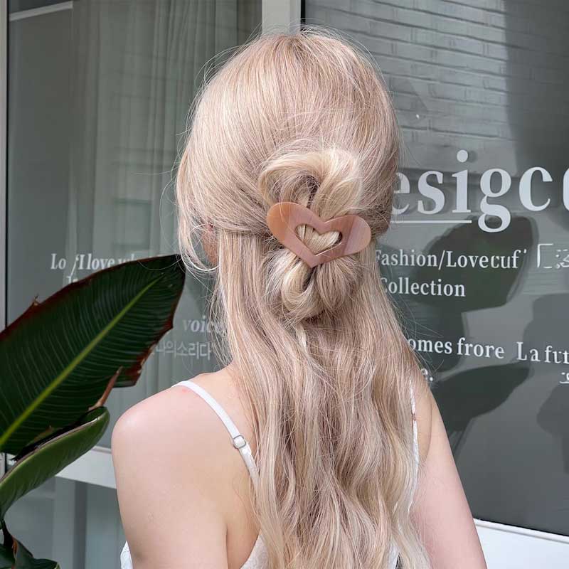 フラットハートヘアクリップ
