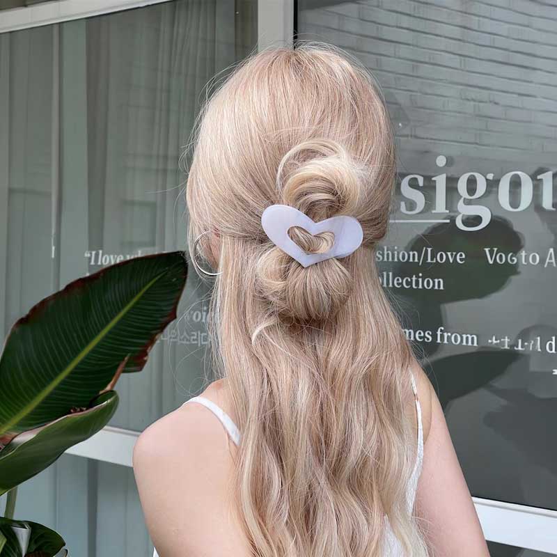 フラットハートヘアクリップ