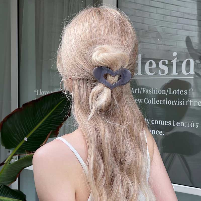 フラットハートヘアクリップ