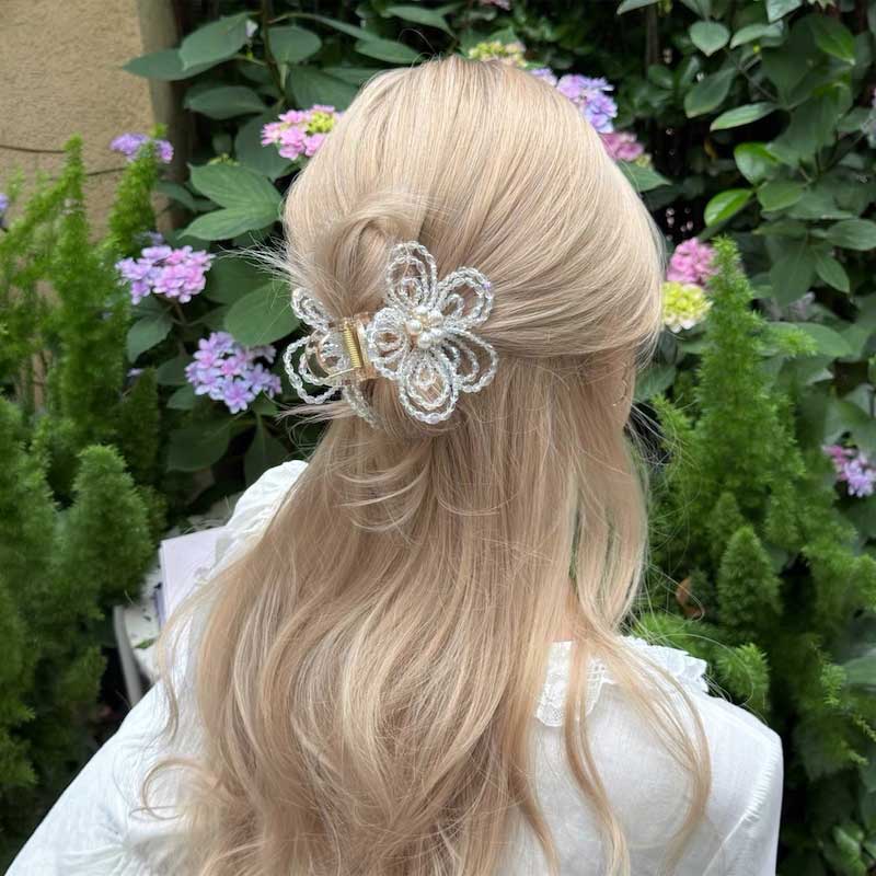 クリアフラワーヘアクリップ