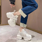 厚底デザインストリングスニーカー
